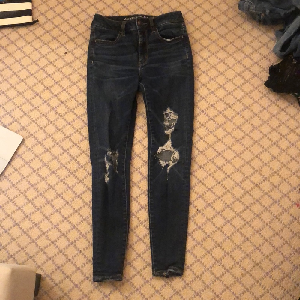 American Eagle, ripped skinny jeans